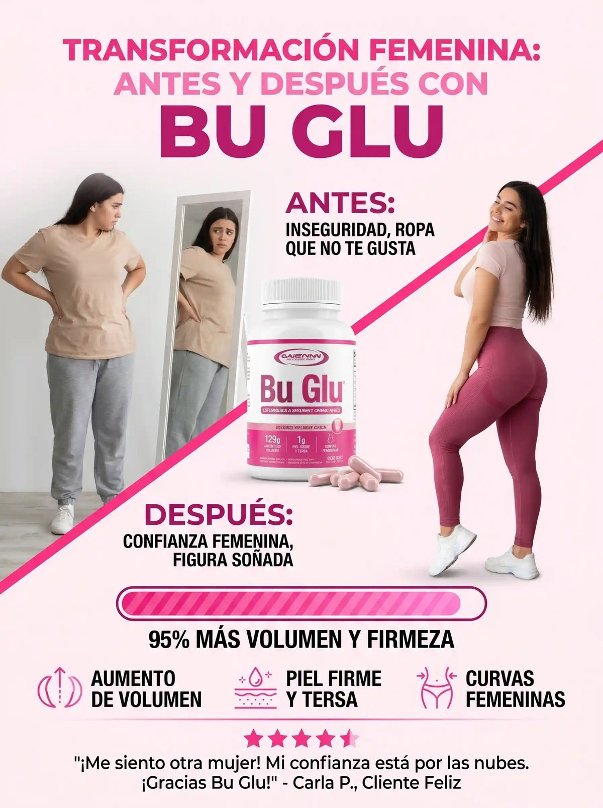 Bu-Glu refuerza Busto y Glúteo x 60 Cápsulas.
