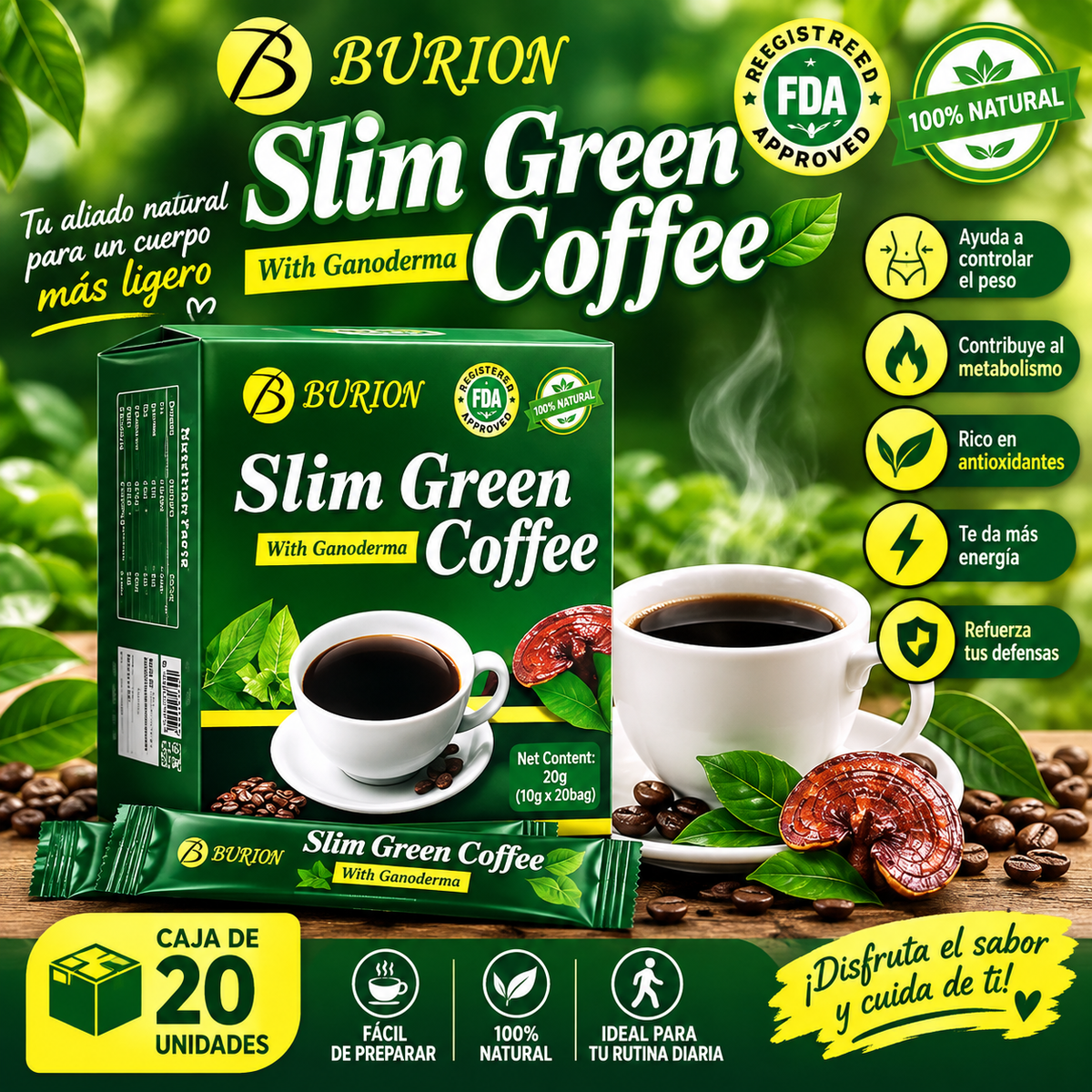 CAFE VERDE ADELGAZANTE CAJA DE 20 UNIDADES