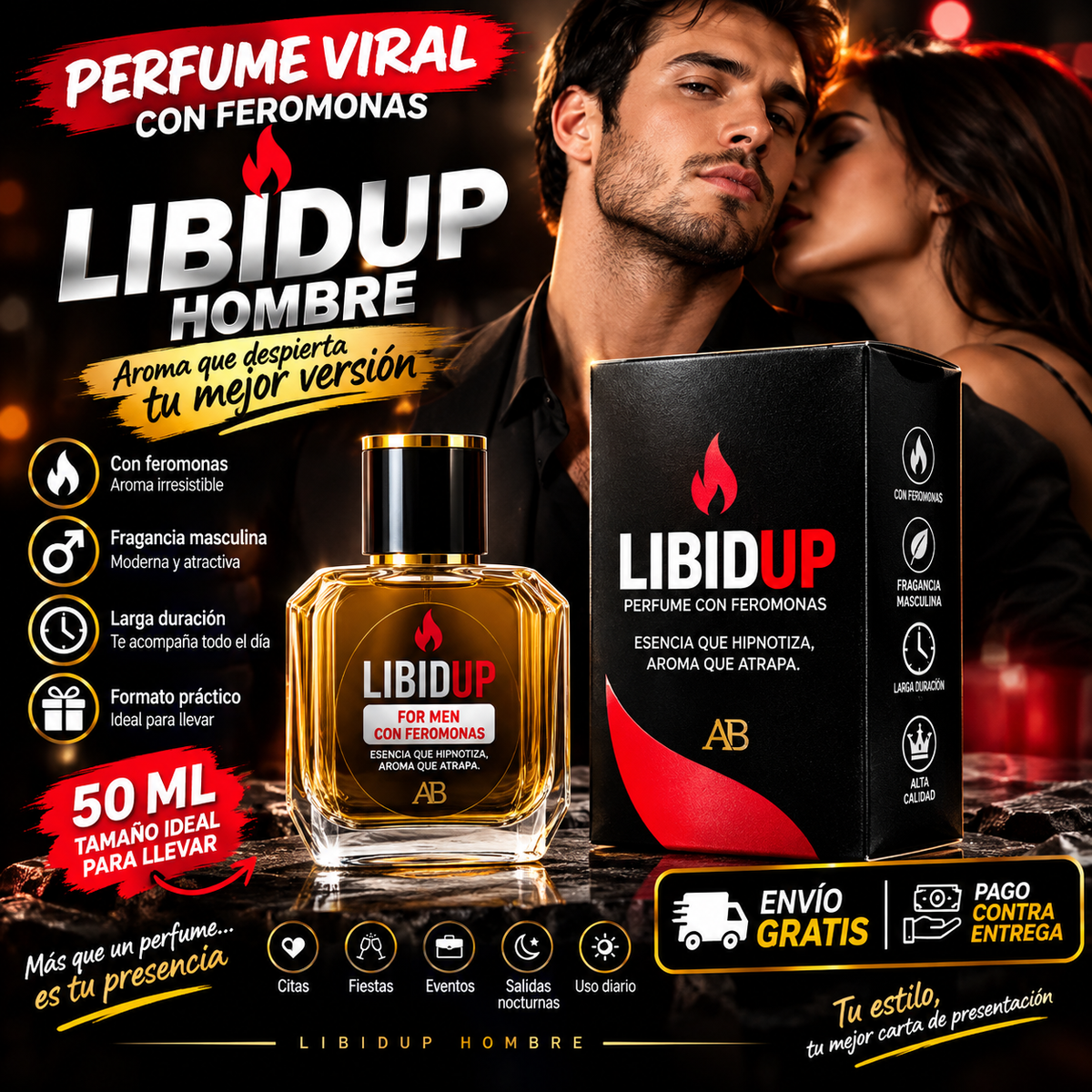 PERFUME VIRAL CON FEROMONAS LIBIDUP HOMBRE (50ML