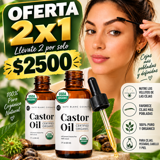2x1 ACEITE RICINO/CASTOR CON CEPILLOS APLICADORES.