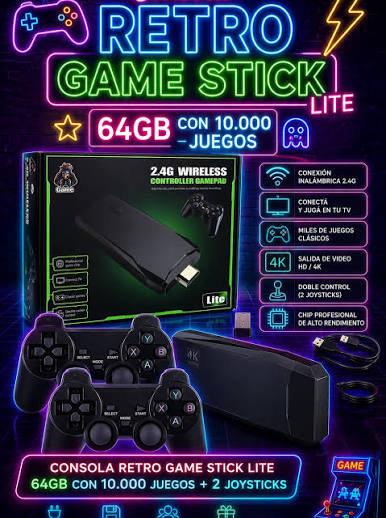 GAME STICK PAD BM8 CON MÁS DE 20,000 JUEGOS RETRO