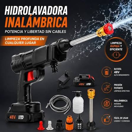 HIDROLAVADORA INALÁMBRICA DE 2 BATERÍAS 48W